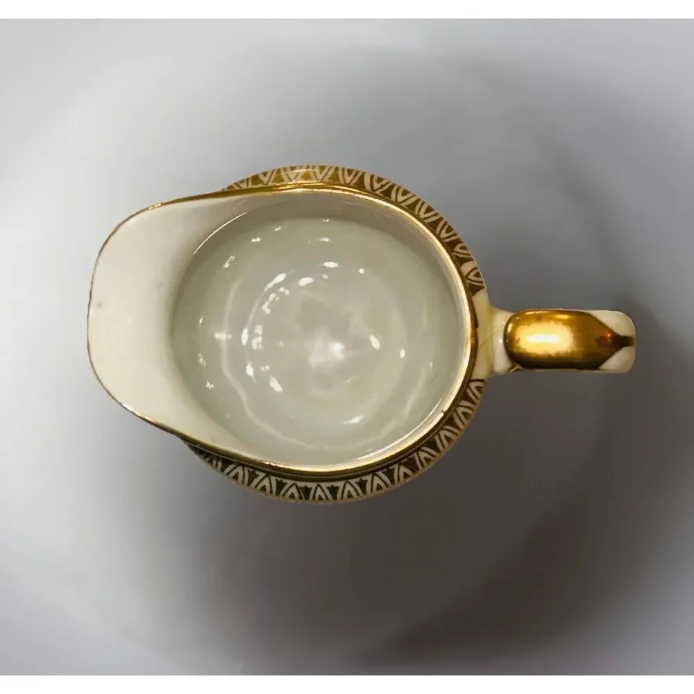 Vintage Chikaramachi Hand Painted Porcelain Creamer  Saucer Made In Japan